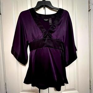 Bisou Bisou Purple and Black Blouse